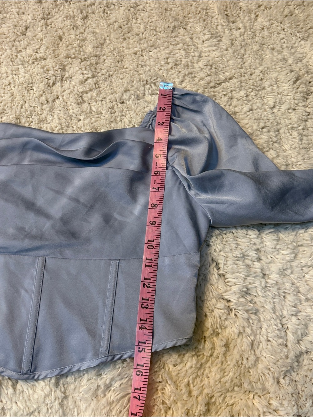LE LIS Light Lavender Satin Ruched Corset Top L - Picture 6 of 6